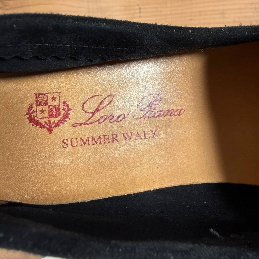 Loro Piana Summer Walk Black Suede Loafers Mens 41/ US 9  Made in Italy Luxury